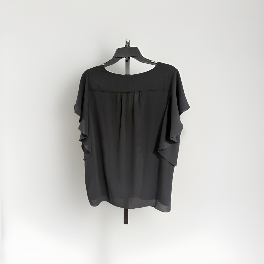 Vince Camuto womens blouse shirt top stretch loose BLACK LARGE EUC C76 - Picture 3 of 3